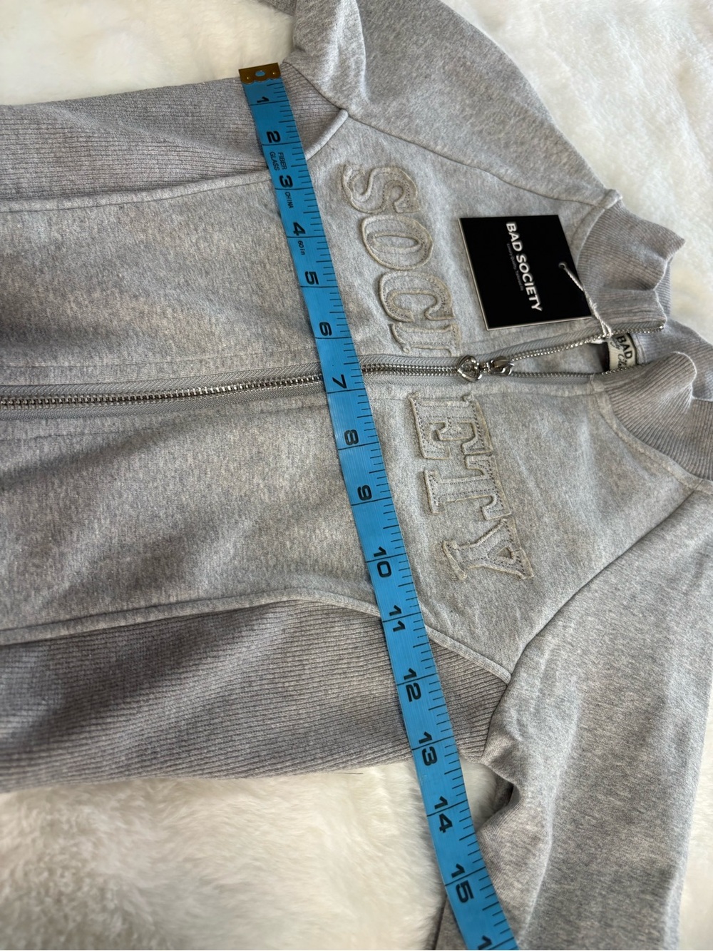 NWT Bad Society Club Grey 2 Piece Tracksuit Contour Cargo Sweatsuit Small - Picture 9 of 16
